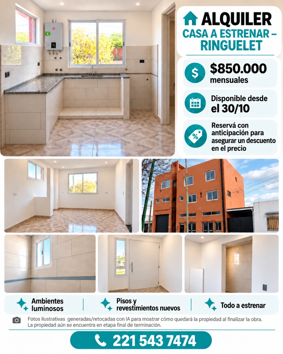 Depto a estrenar 2 habitaciones